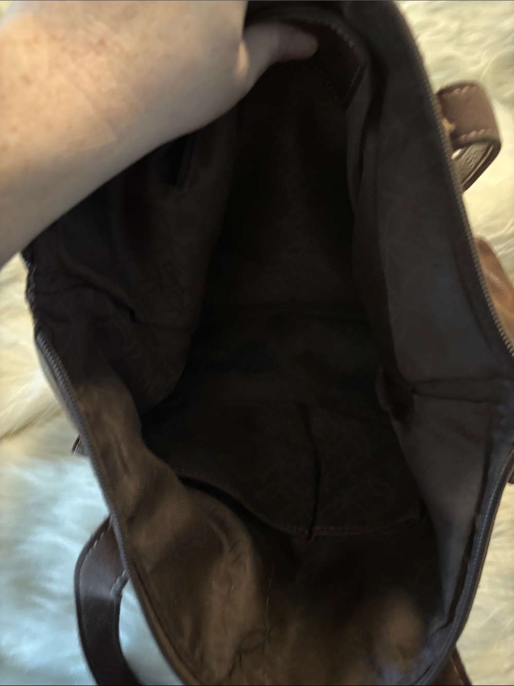 Fossil Brown Leather Multi-Pocket Shoulder Bag - Picture 9 of 9